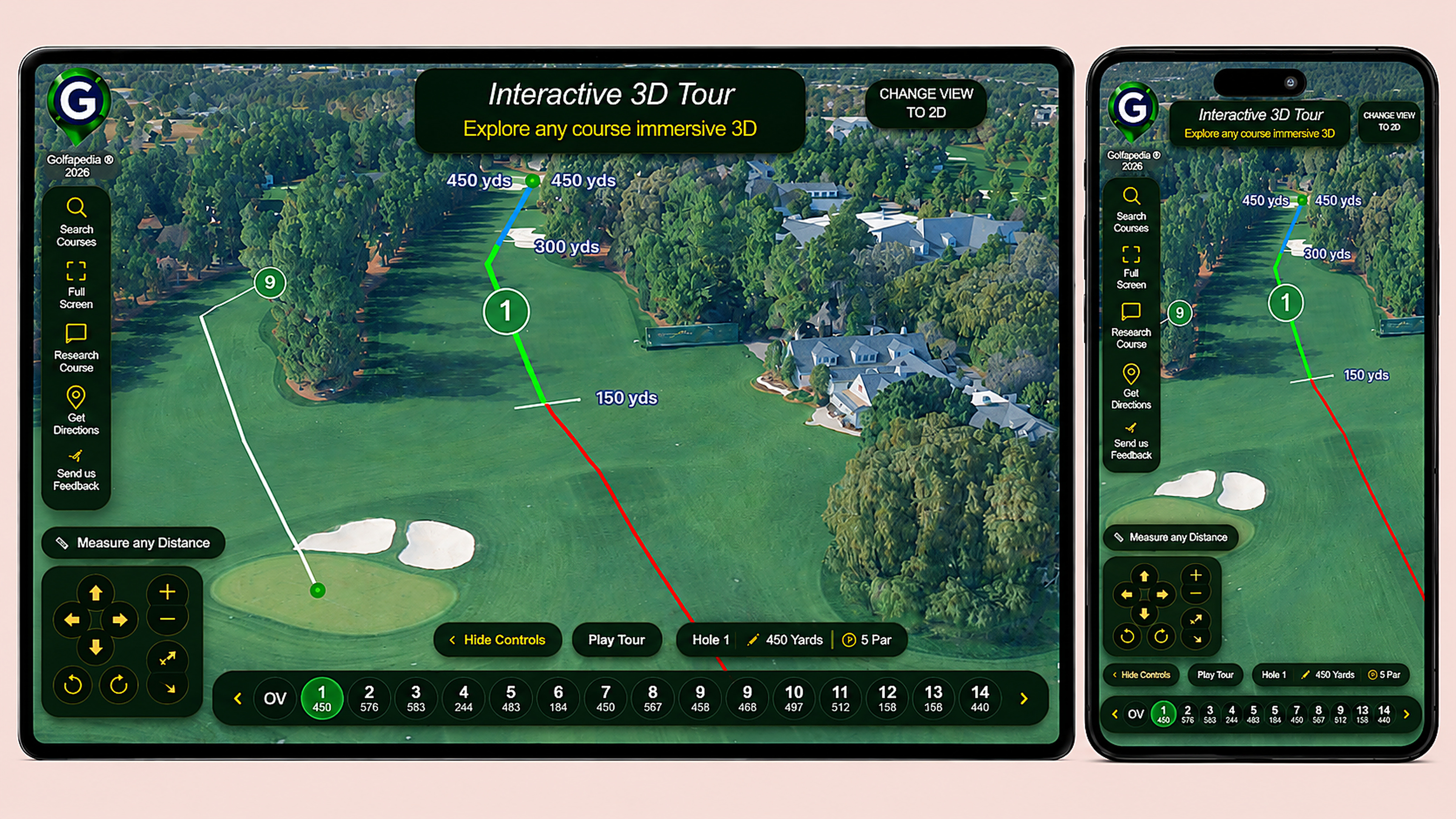 Golfapedia interactive 3D golf course tour demo